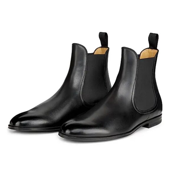 Bally Men's Westley Grained Leather Chelsea Boots Black Size 7